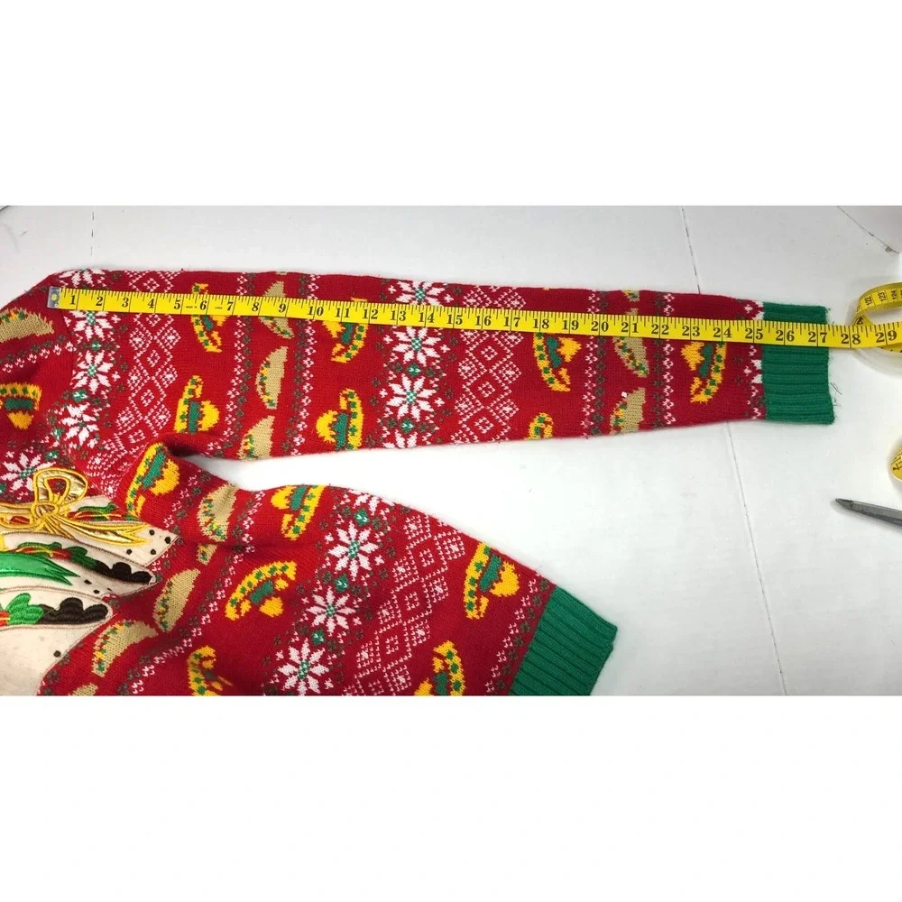 Blizzard Bay Tacos Sombrero‎ Fiesta Mens Ugly Christmas Sweater Long Sleeves XXL